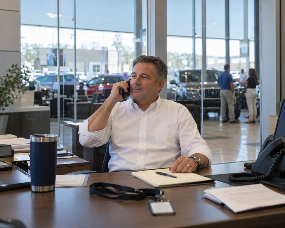 General manager on the phone getting a straight answer